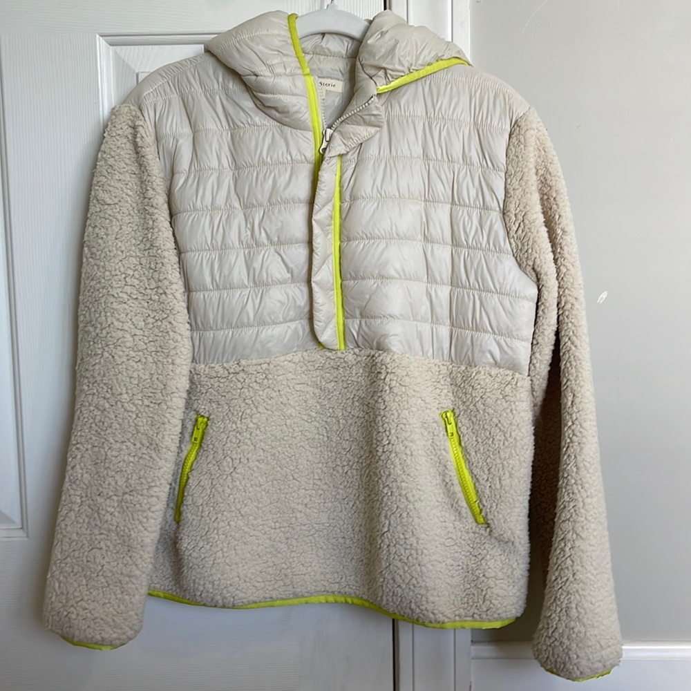 Shop Stevie puffer/sherpa pullover